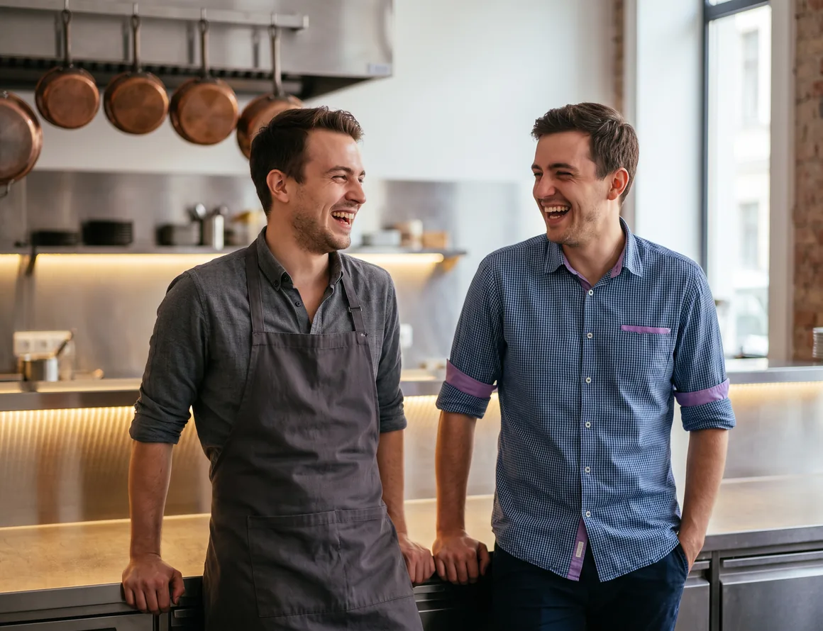Photo : fondateurs en cuisine